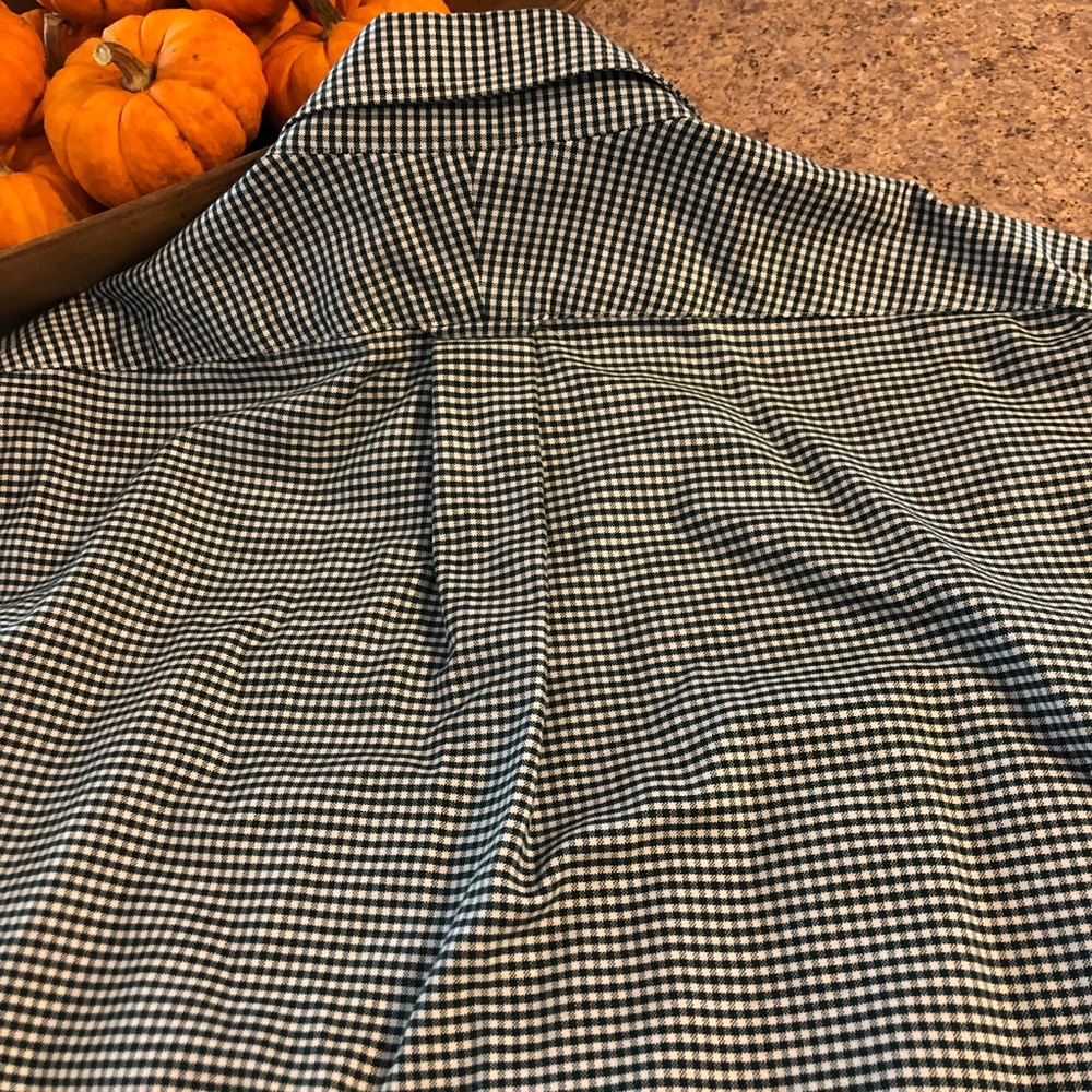 Lands' End Long Sleeve Green & White Shirt Large - Picture 10 of 12